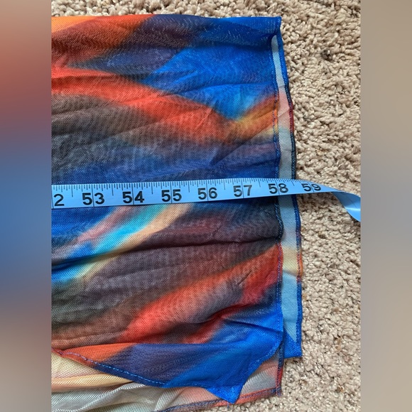 Asymmetric Flame long sleeve Tulle Dress - Picture 8 of 9